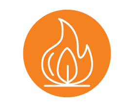 Risk calendar November Flame image for fire safety
